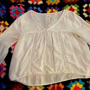 white flare shirt. perfect to layer clothes with